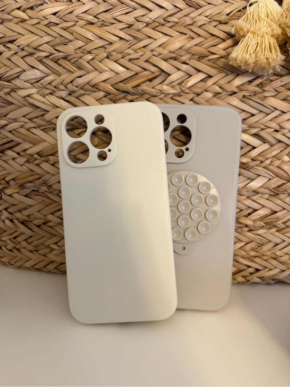 Neutral iPhone 14 Pro Max Silicone iPhone Case with PopGrip